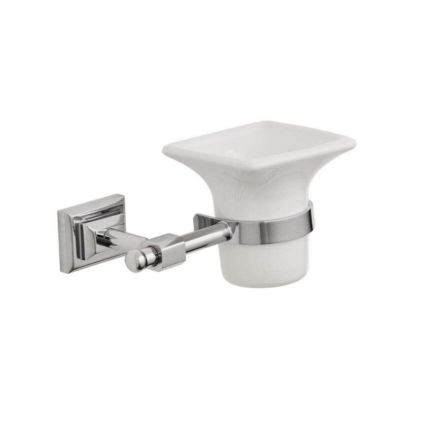 Portaspazzolino a muro Torino con bicchiere ceramica